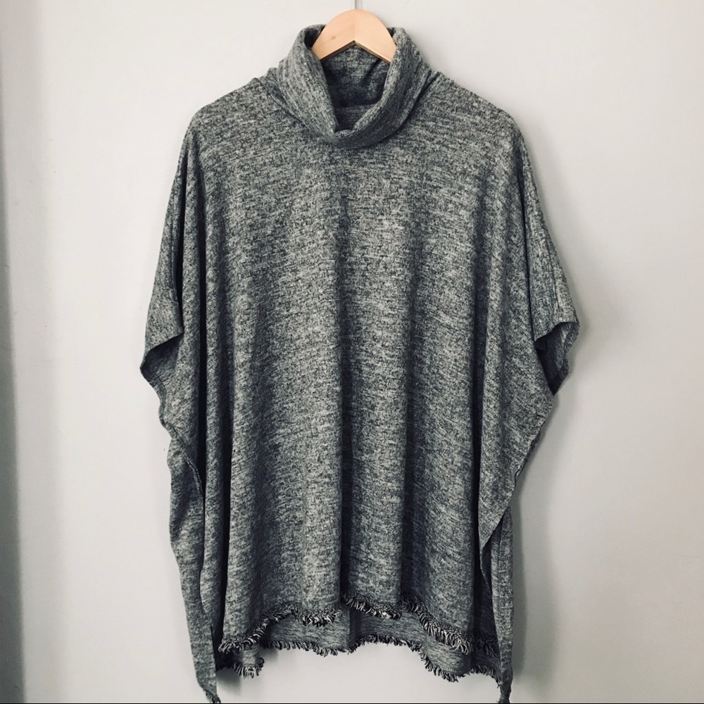 Knit Cowl Neck Poncho